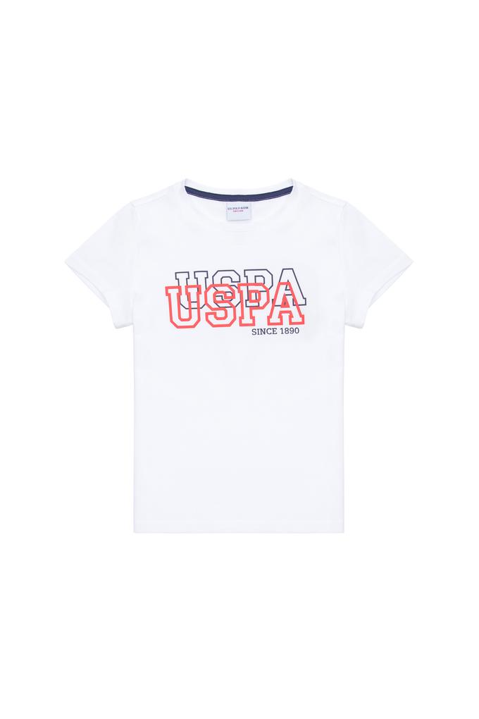 Çocuk Beyaz Bisiklet Yaka Tişört