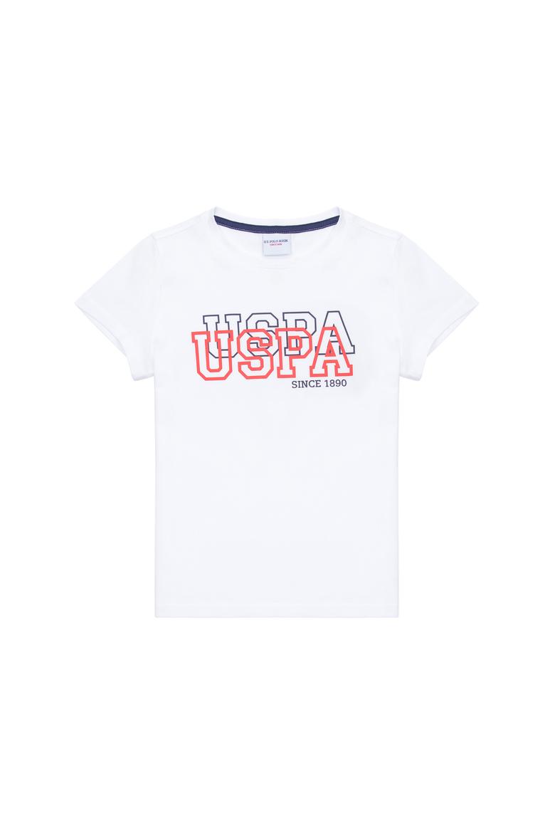 Çocuk Beyaz Bisiklet Yaka Tişört