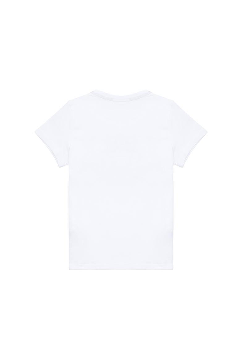 Çocuk Beyaz Bisiklet Yaka Tişört - 50266042021