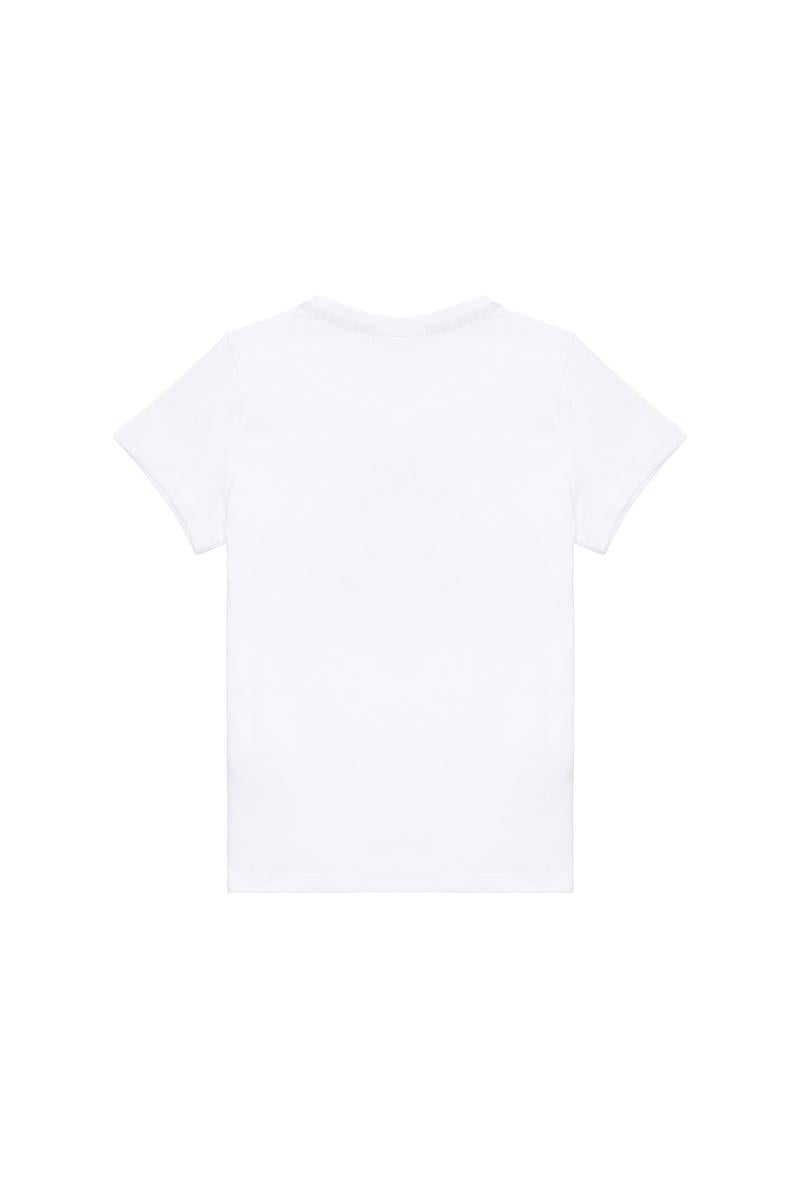 Çocuk Beyaz Bisiklet Yaka Tişört