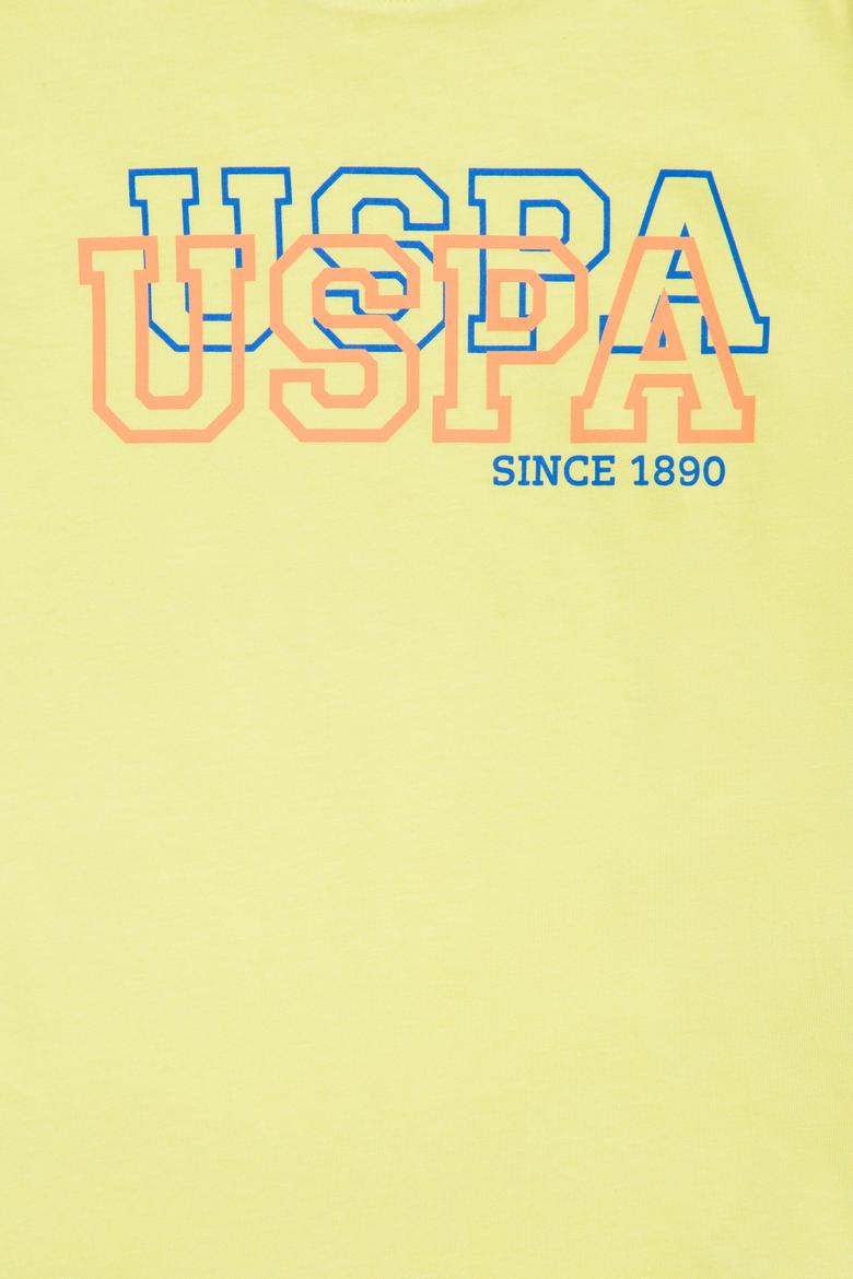 Çocuk Neon Sarı Bisiklet Yaka Tişört - 50266042112