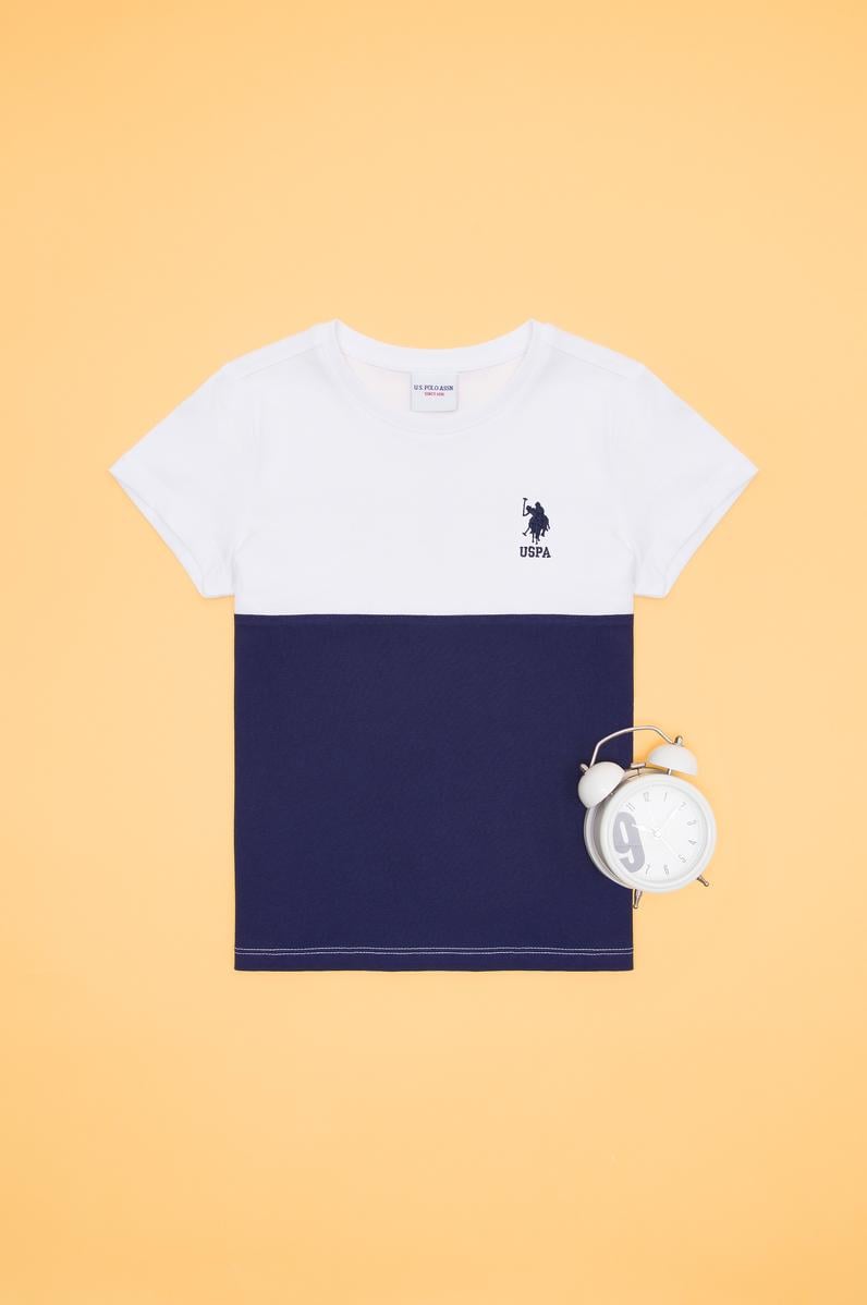 Çocuk Beyaz Bisiklet Yaka Tişört