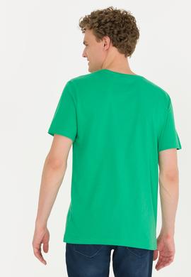 Erkek Yeşil Bisiklet Yaka Tişört - 50264937018