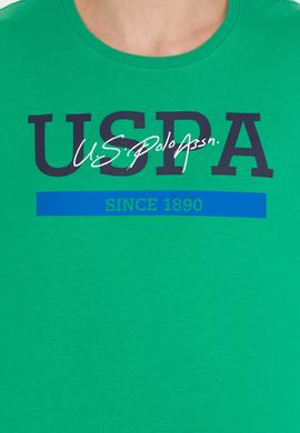 Erkek Yeşil Bisiklet Yaka Tişört - 50264937018