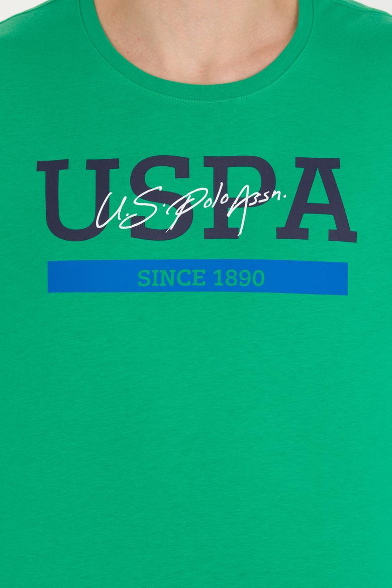 Erkek Yeşil Bisiklet Yaka Tişört - 50264937018