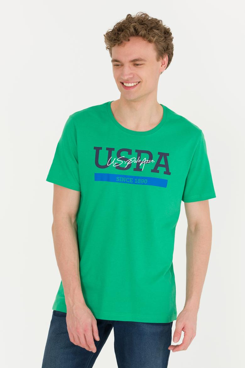 Erkek Yeşil Bisiklet Yaka Tişört - 50264937018