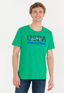 Erkek Yeşil Bisiklet Yaka Tişört - 50264937018