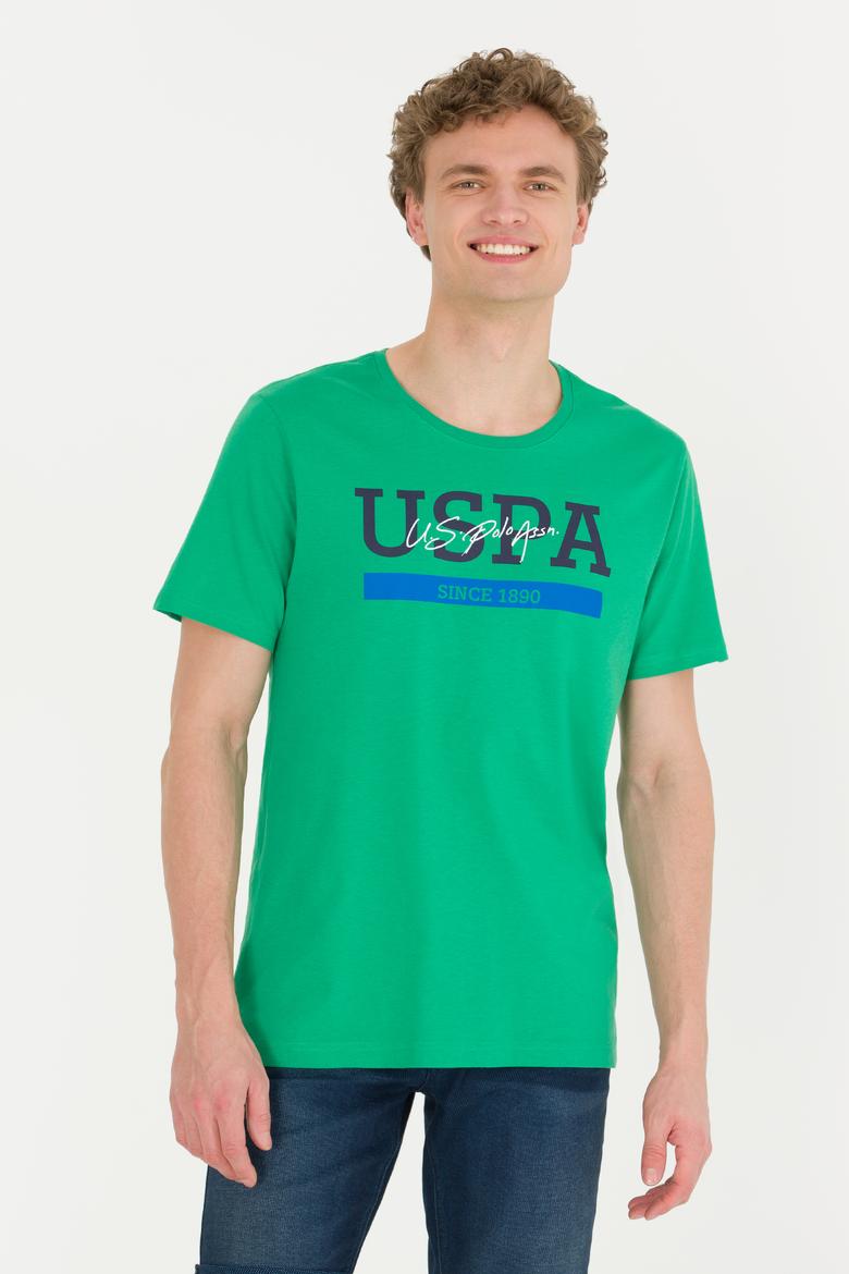 Erkek Yeşil Bisiklet Yaka Tişört - 50264937018