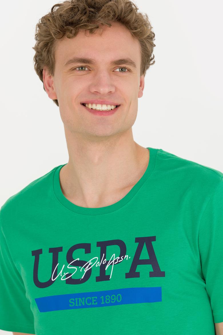 Erkek Yeşil Bisiklet Yaka Tişört - 50264937018