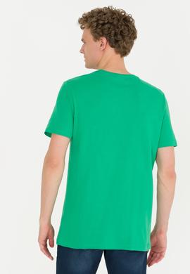 Erkek Yeşil Bisiklet Yaka Tişört - 50264954017