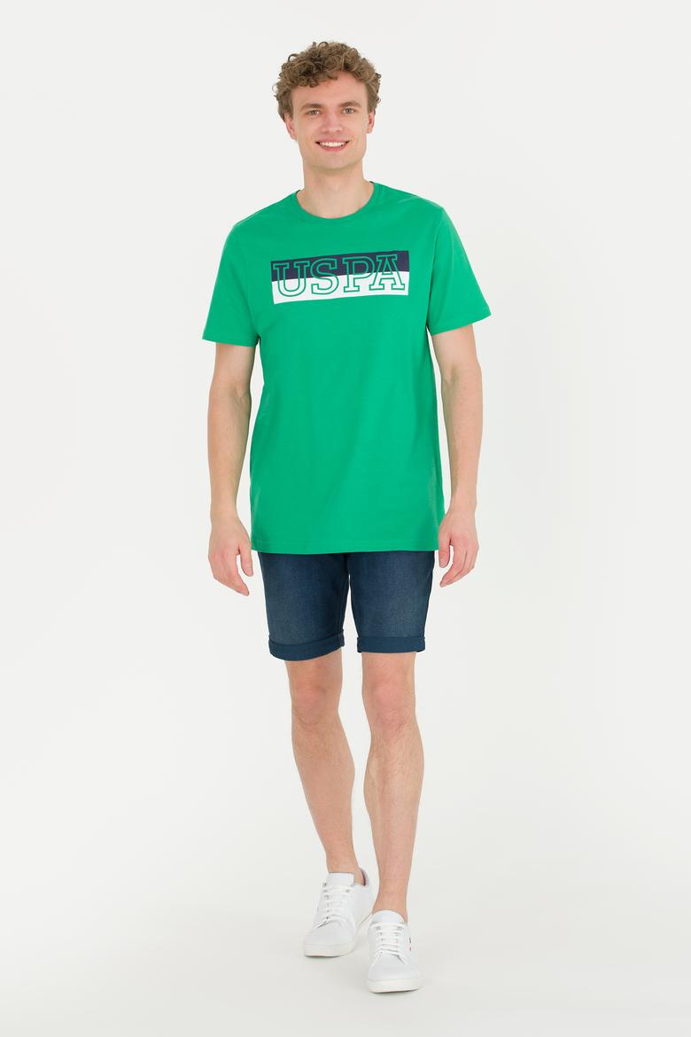 Erkek Yeşil Bisiklet Yaka Tişört - 50264954017