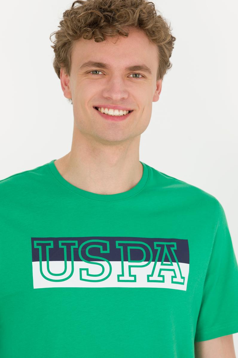 Erkek Yeşil Bisiklet Yaka Tişört