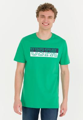 Erkek Yeşil Bisiklet Yaka Tişört - 50264954017