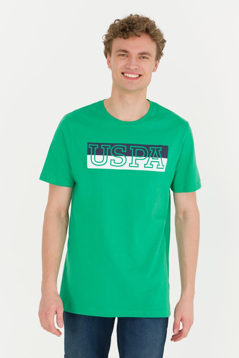 Erkek Yeşil Bisiklet Yaka Tişört - 50264954017