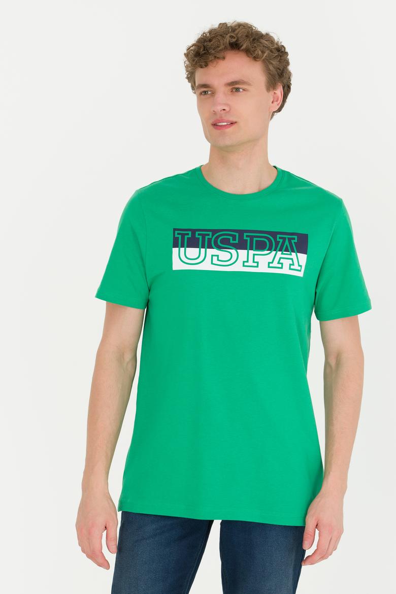 Erkek Yeşil Bisiklet Yaka Tişört