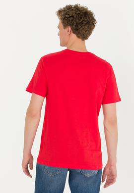 Erkek Kırmızı Bisiklet Yaka Tişört - 50264954049