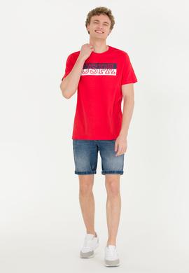 Erkek Kırmızı Bisiklet Yaka Tişört - 50264954049