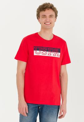 Erkek Kırmızı Bisiklet Yaka Tişört - 50264954049