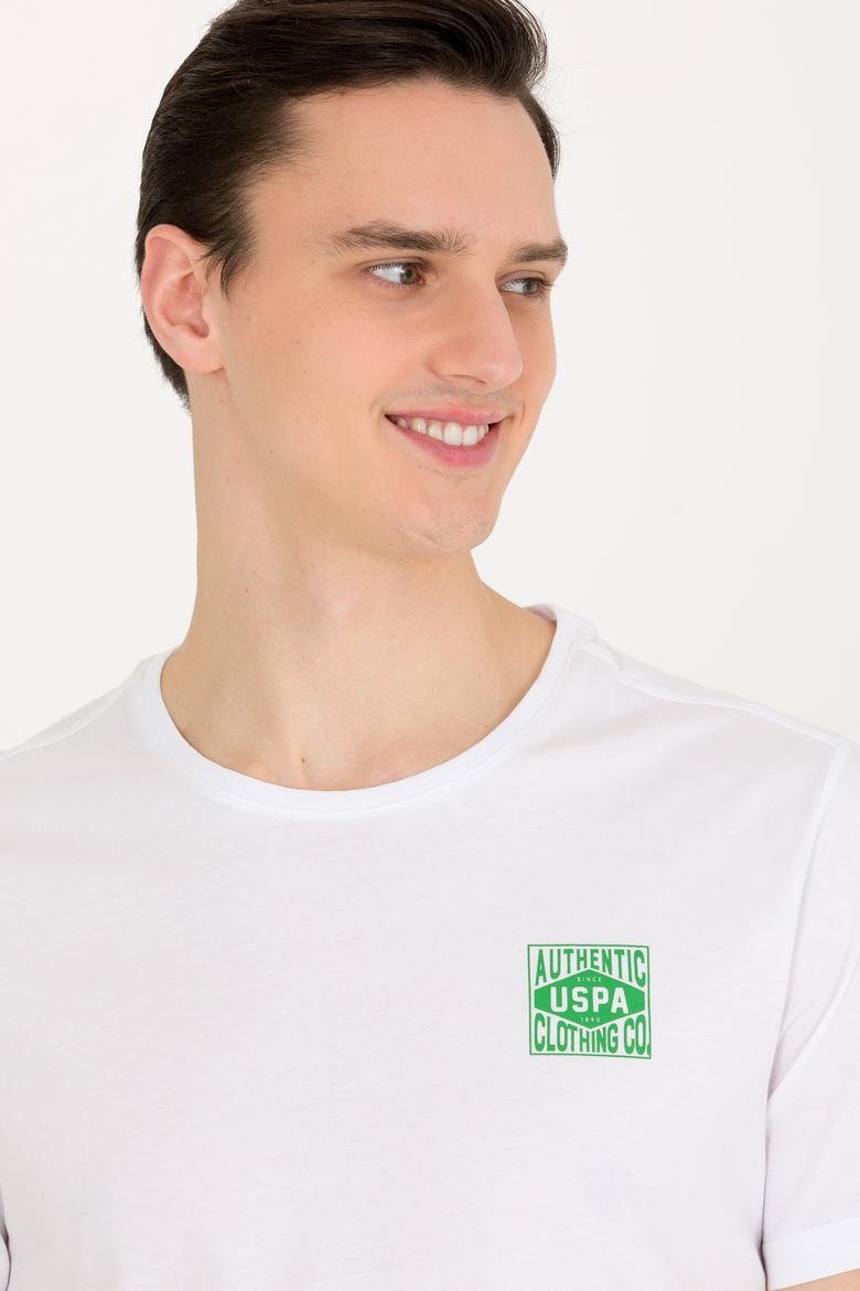 Erkek Beyaz Bisiklet Yaka Tişört - 50264977006