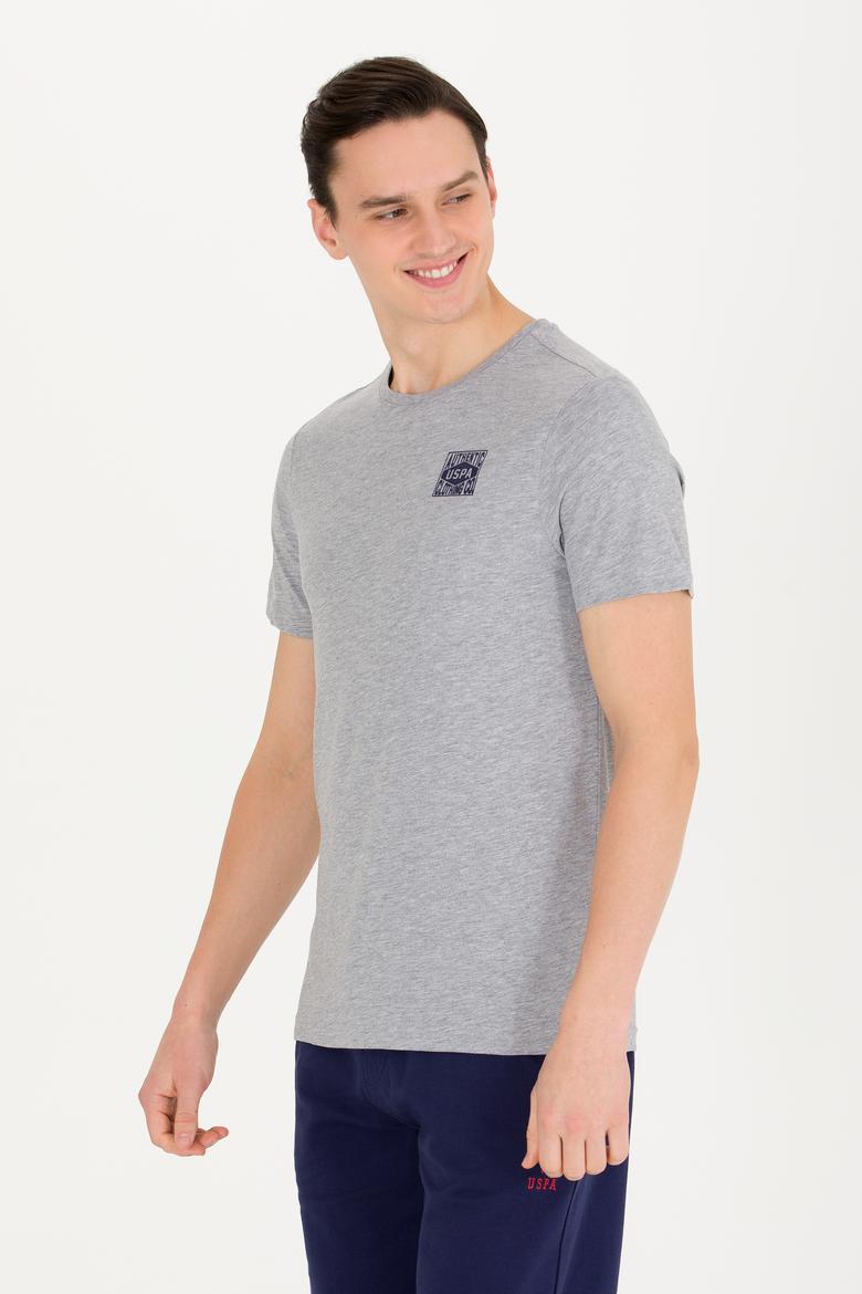 Erkek Gri Melanj Bisiklet Yaka Tişört - 50264977043