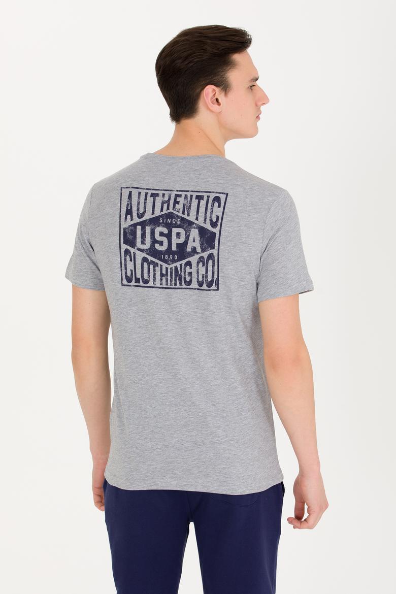 Erkek Gri Melanj Bisiklet Yaka Tişört - 50264977043