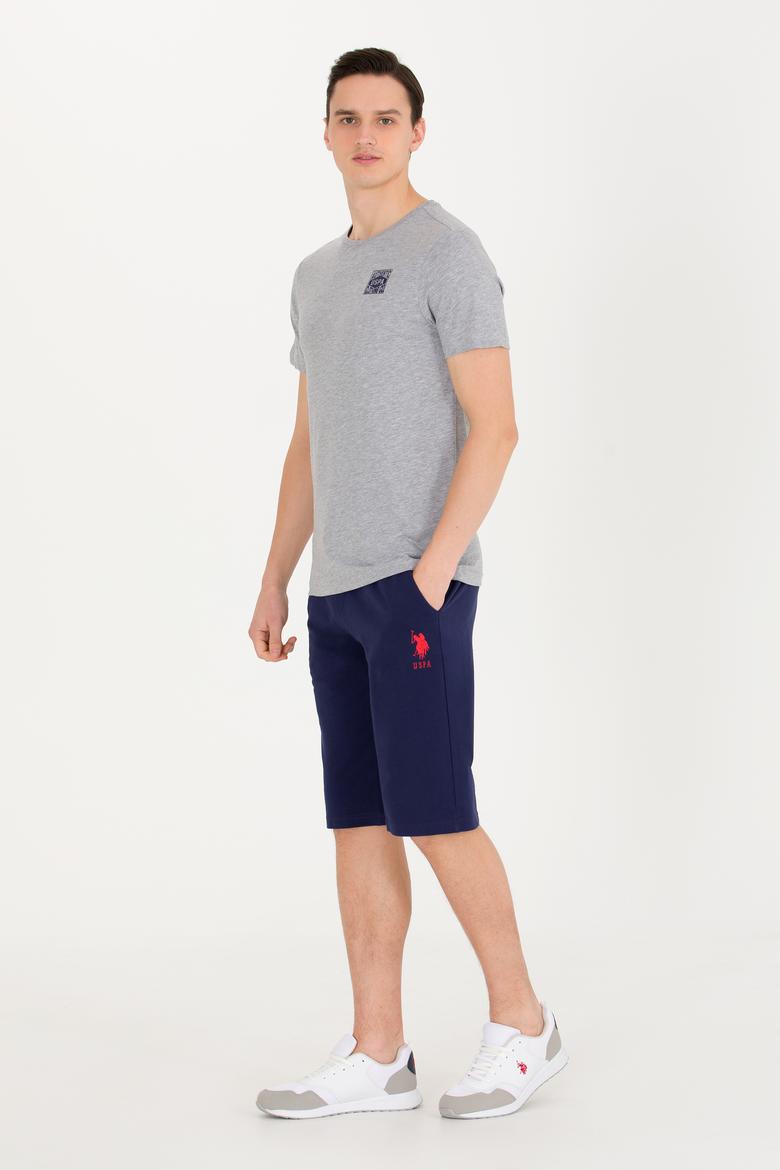 Erkek Gri Melanj Bisiklet Yaka Tişört - 50264977043