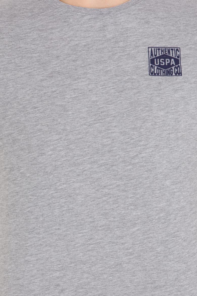 Erkek Gri Melanj Bisiklet Yaka Tişört - 50264977043