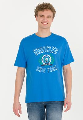 Erkek Saks Comfort Bisiklet Yaka Tişört - 50264933017