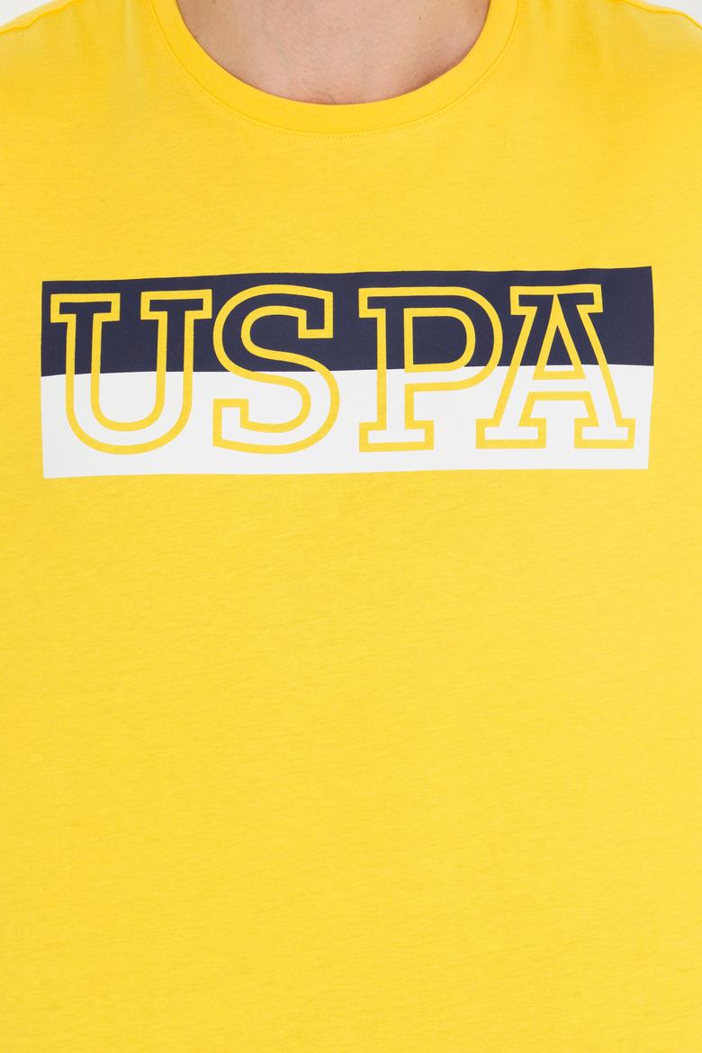 Erkek Koyu Sarı Bisiklet Yaka Tişört - 50264954008