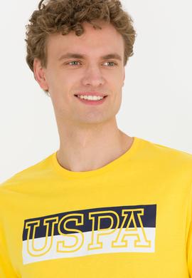 Erkek Koyu Sarı Bisiklet Yaka Tişört - 50264954008