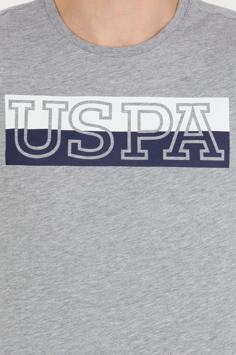 Erkek Gri Melanj Bisiklet Yaka Tişört - 50264954078