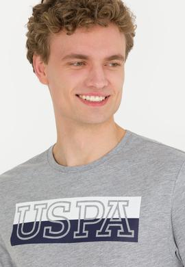 Erkek Gri Melanj Bisiklet Yaka Tişört - 50264954078