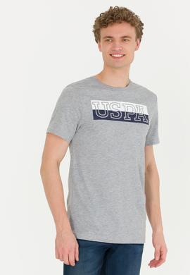 Erkek Gri Melanj Bisiklet Yaka Tişört - 50264954078