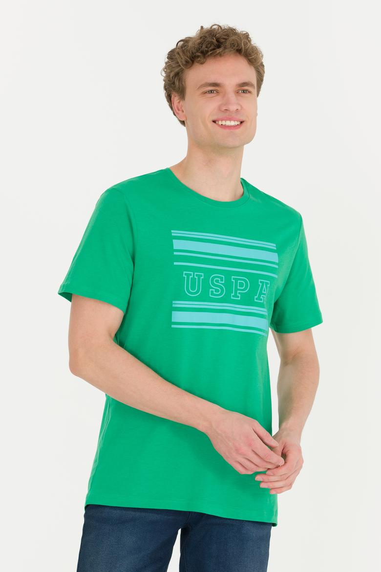 Erkek Yeşil Bisiklet Yaka Tişört - 50264961050