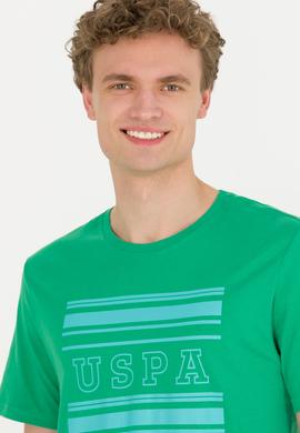 Erkek Yeşil Bisiklet Yaka Tişört - 50264961050