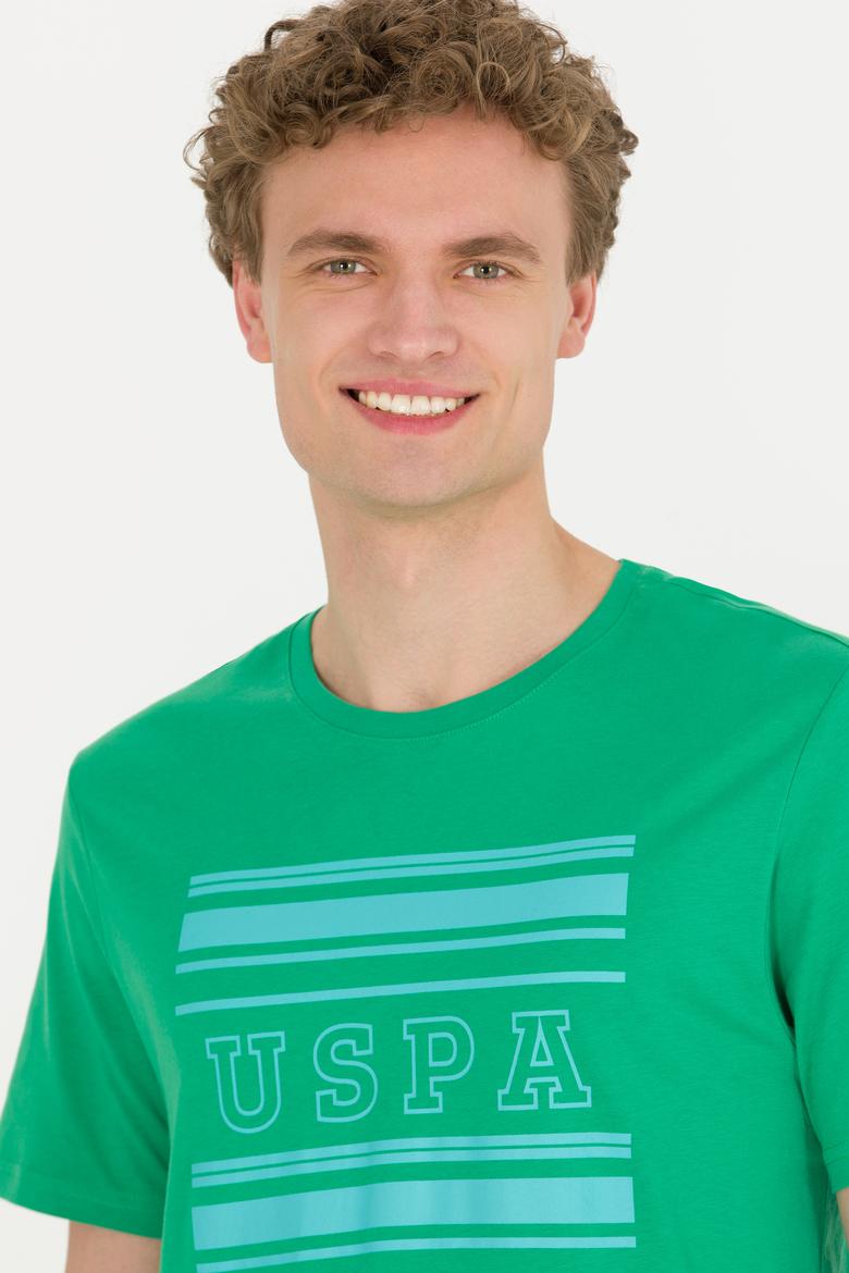 Erkek Yeşil Bisiklet Yaka Tişört - 50264961050