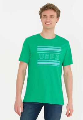 Erkek Yeşil Bisiklet Yaka Tişört - 50264961050