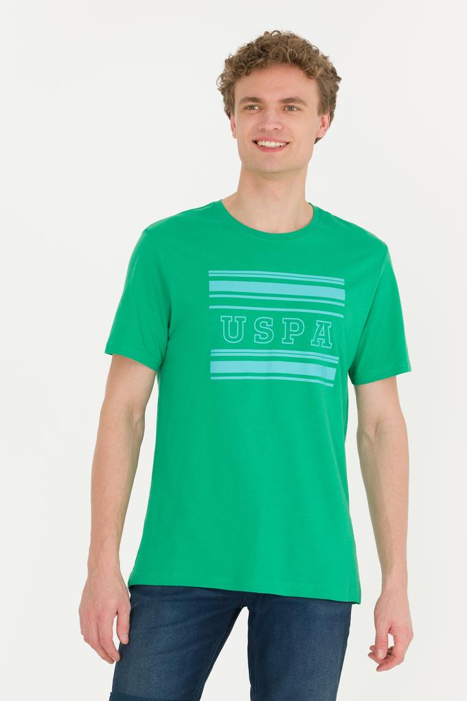 Erkek Yeşil Bisiklet Yaka Tişört