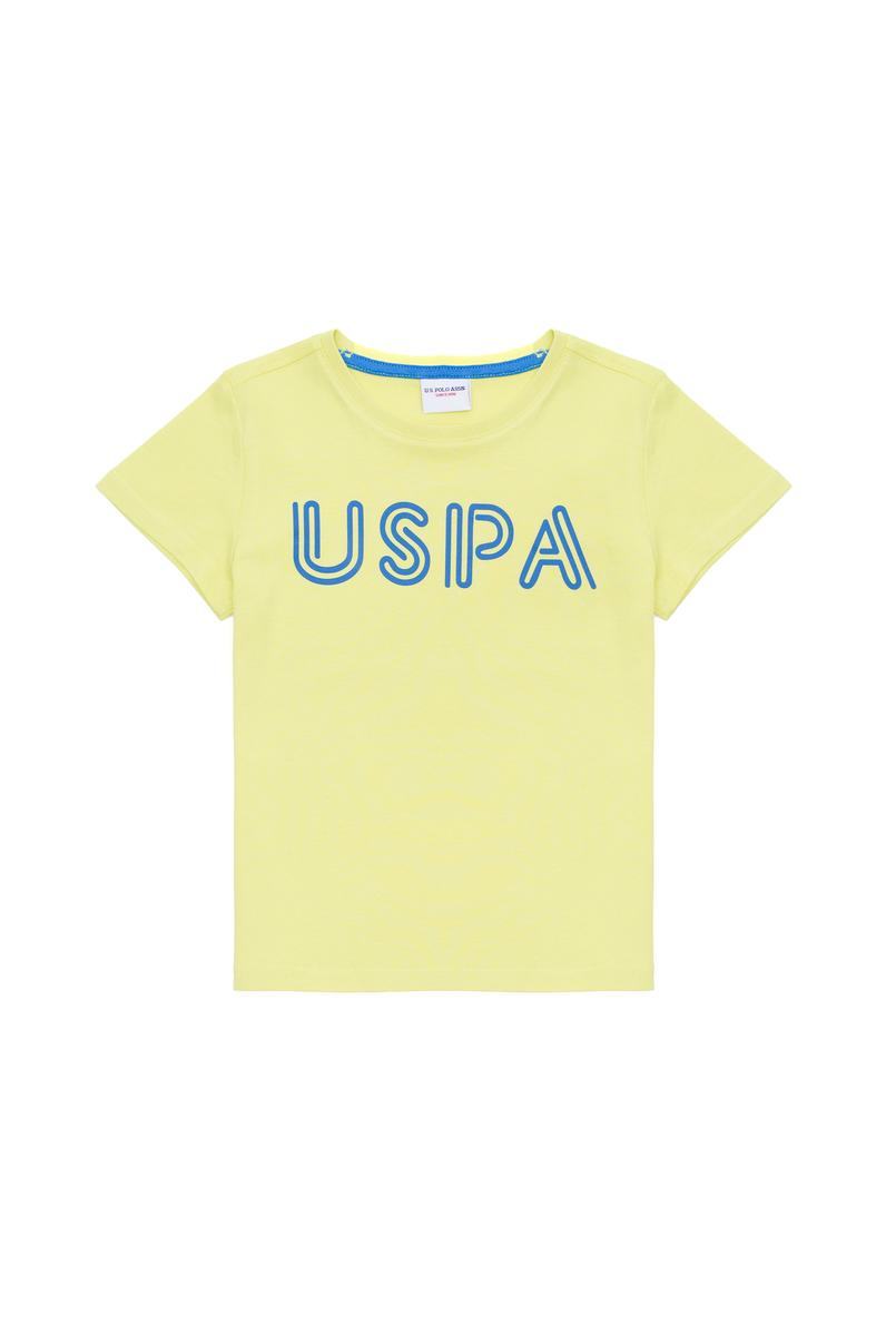 Çocuk Neon Sarı Bisiklet Yaka Tişört