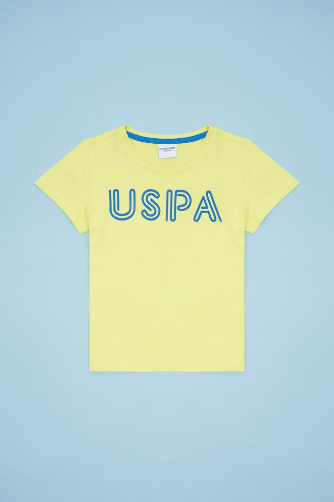 Çocuk Neon Sarı Bisiklet Yaka Tişört