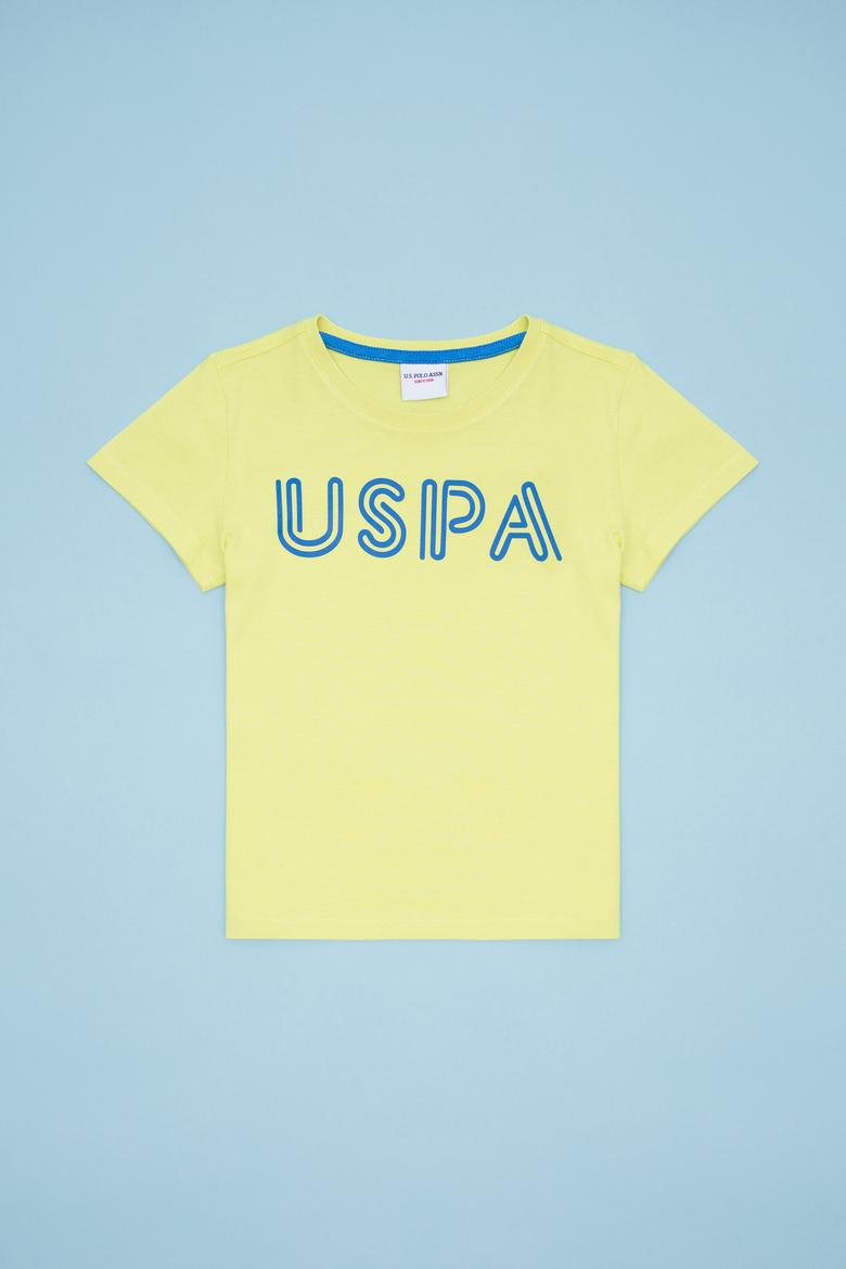 Çocuk Neon Sarı Bisiklet Yaka Tişört