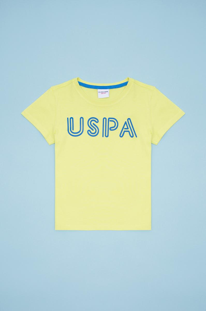 Çocuk Neon Sarı Bisiklet Yaka Tişört