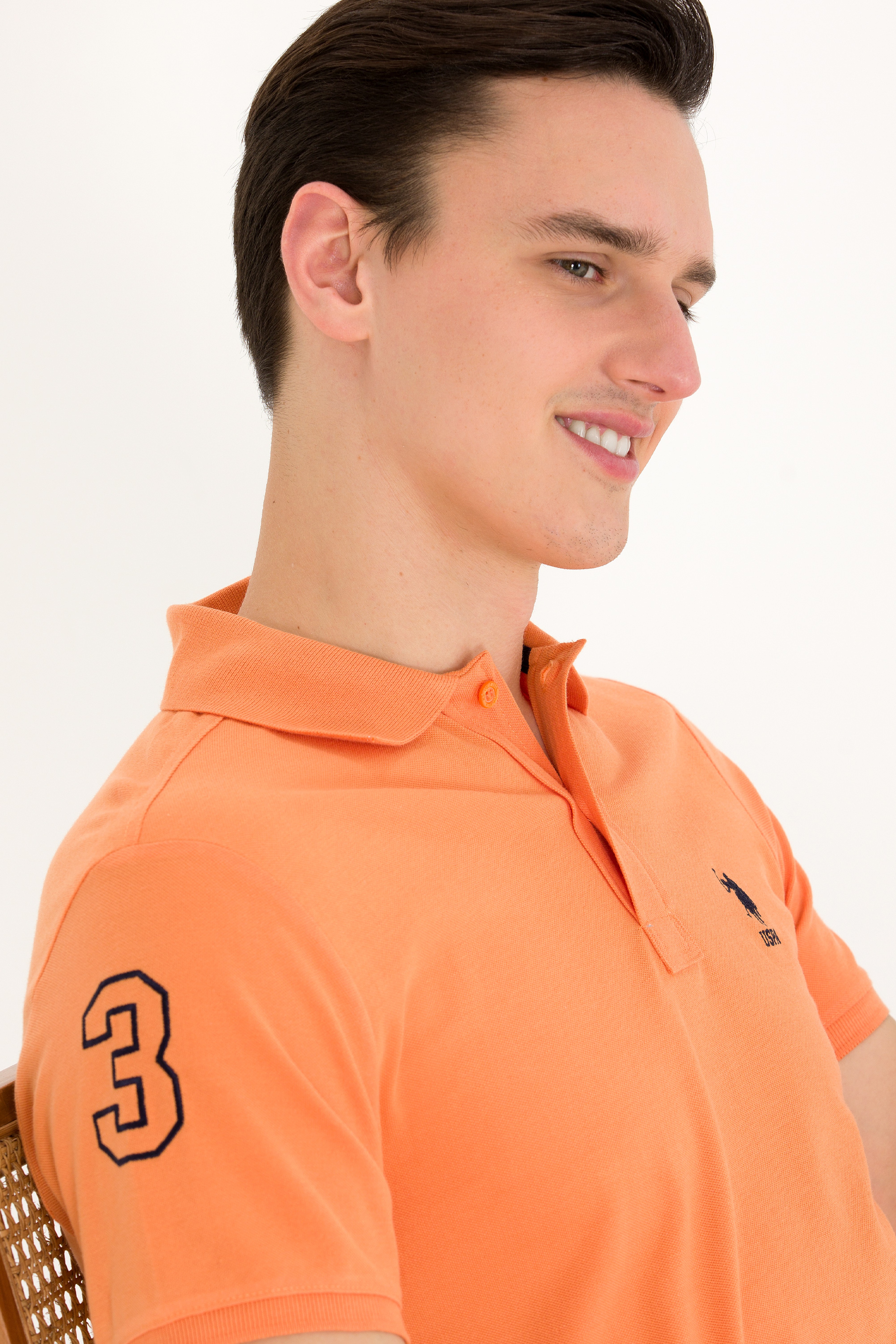 Erkek Turuncu Basic Polo Yaka Tişört