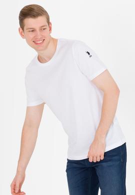 Erkek Beyaz Basic Bisiklet Yaka Tişört - 50264916013