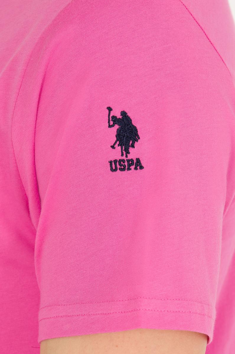 Erkek Pembe Basic Bisiklet Yaka Tişört