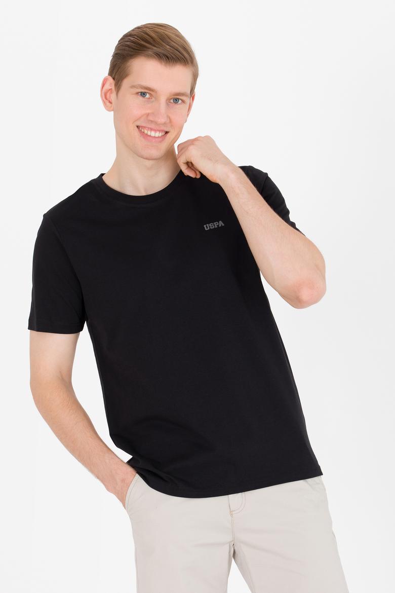 Erkek Siyah Basic Bisiklet Yaka Tişört - 50264918098