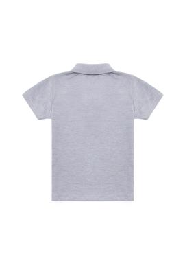 Erkek Çocuk Gri Melanj Basic Polo Yaka Tişört - 50266041084