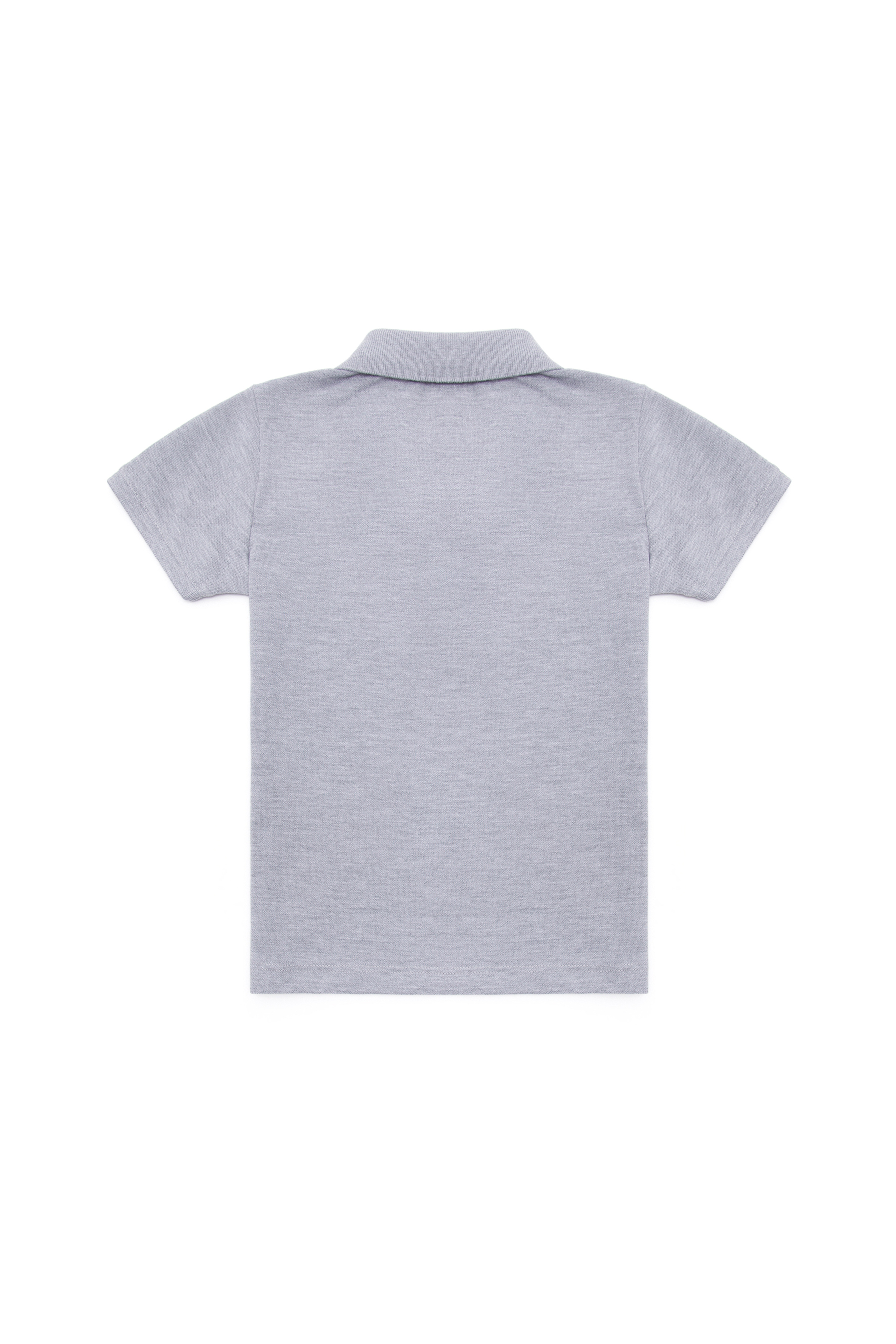Erkek Çocuk Gri Melanj Basic Polo Yaka Tişört - Image 2