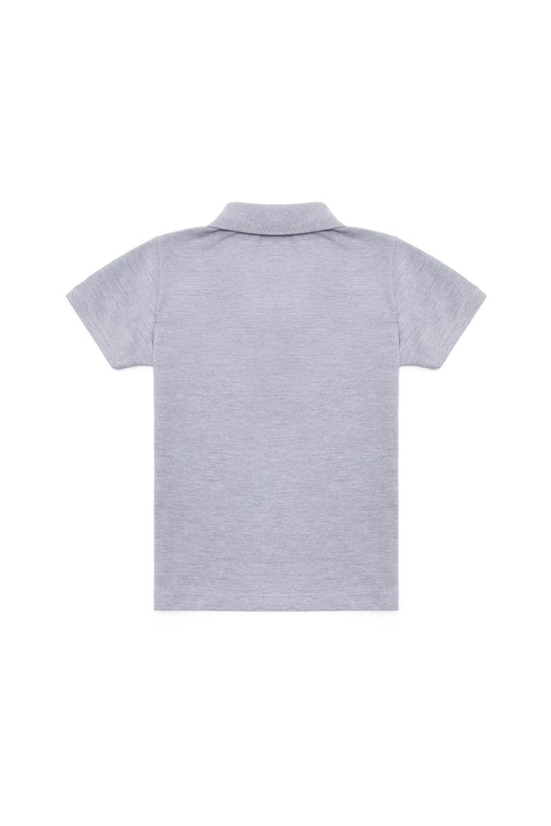 Erkek Çocuk Gri Melanj Basic Polo Yaka Tişört - 50266041084