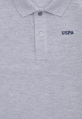 Erkek Çocuk Gri Melanj Basic Polo Yaka Tişört - 50266041084